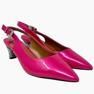 J. Renee Fuchsia Slingback Pumps 7N Silver Heel, Mermaidcore, Quiet Luxury